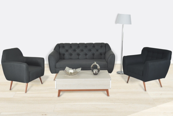 sofá provenza + silla oikos + silla menfis + mesa provenza