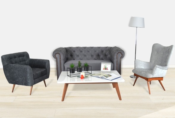 sofá london + silla oikos + silla cassoni + mesa oikos