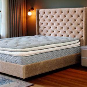 cama provenza 140 + colchón kai + 1 nochero damara