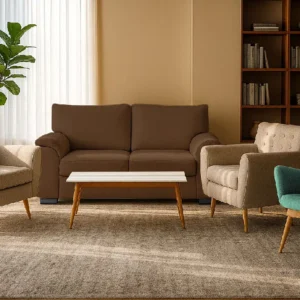 sofá matiz 2p+2 sillas oikos + 1 silla cassoni + mesa oikos