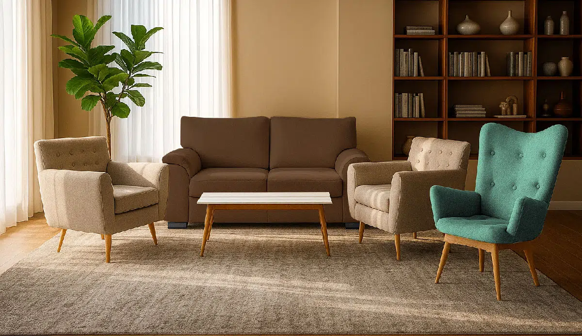 sofá matiz 2p+2 sillas oikos + 1 silla cassoni + mesa oikos sofá matiz 2p+2 sillas oikos + 1 silla cassoni + mesa oikos