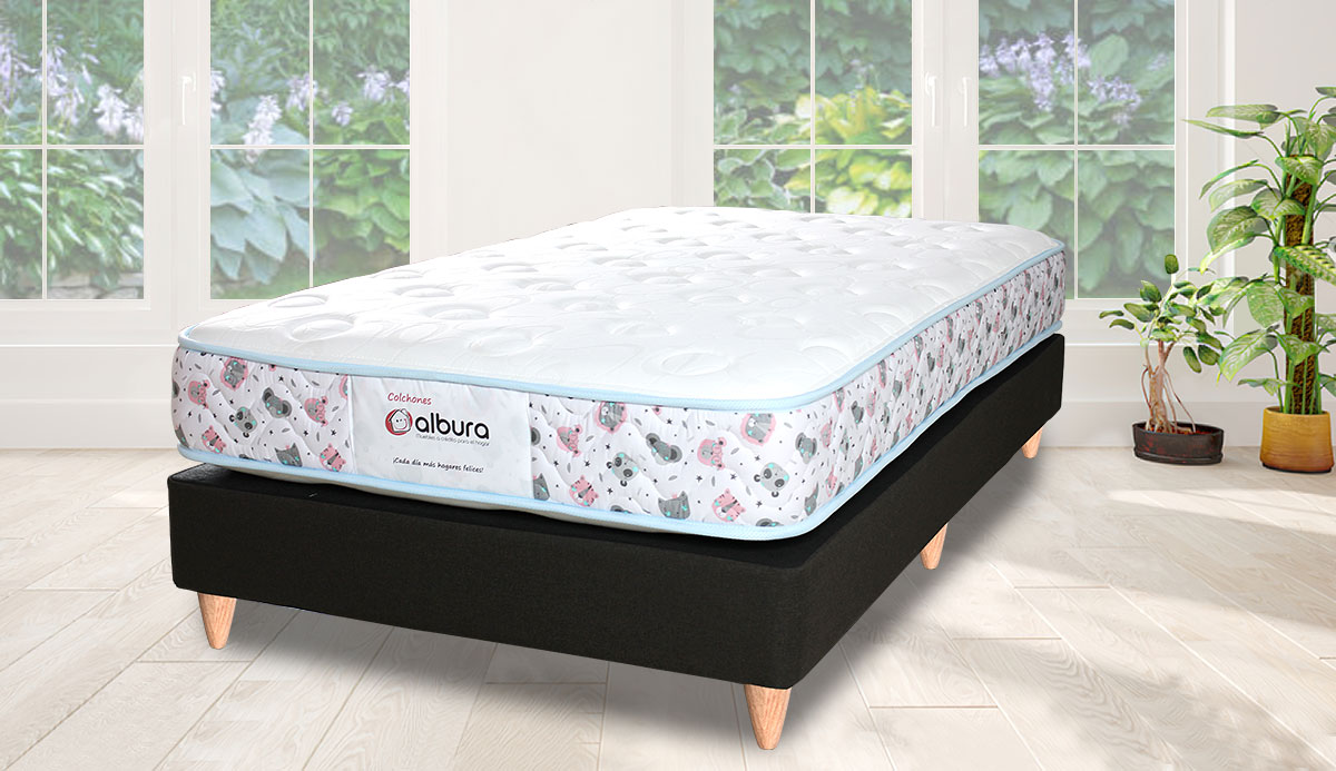 colchón esparkids + base somier colchón esparkids + base somier